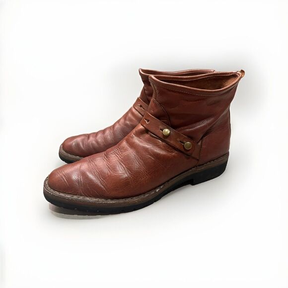 Diesel Black Gold Men’s Brown Leather Boots W Strap VTG Rare Sz 46 US‎ 12 - Picture 1 of 16